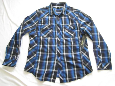 Nueva Camisa Hombre Helix Cuadros Mezcla de Algodón Calce Atlético Manga Larga Talla XL (MT468) Foto 1 de 4