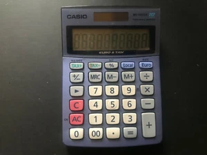 calculator calculatrice CASIO MS-100TER EURO solaire ancienne vintage collection - Photo 1/4
