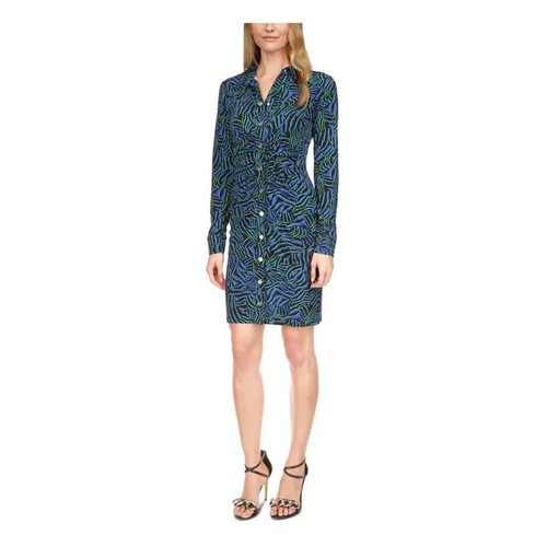 Abito Michael Michael Kors stampa zebrata increspato prezzo al pubblico consigliato $ 155 taglia M L # 8A 2047 Blm