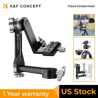 K&F Concept Professional Heavy Duty Aluminum Tripod Gimbal Head  360° Panoramic - Image 1 of 4