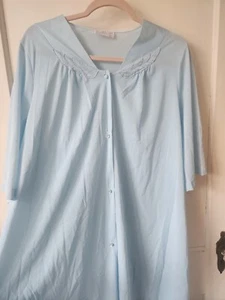 Vintage Vassarette Baby Blue Night Gown House Dress Robe Size XL Granny core - Picture 1 of 7