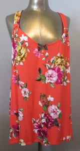 NWT Maurices Coral Floral Top Womens Size 2X Chest 44 V-Neck Racerback 202-34019 - Picture 1 of 7