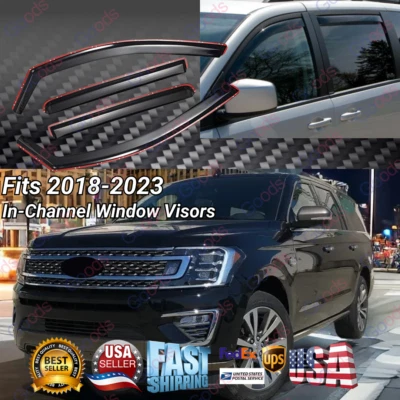 For Ford Expedition 18-23 In-Channel Vent Window Visor Rain Guard Deflectors - Image 1 of 4