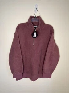 Sudadera Pullover Ava & Viv Para Mujer X (14) Malva Sherpa Cuarto Cremallera NUEVA - Imagen 1 de 10