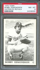1975 TCMA Waterloo Royals BOBBY EDMONDSON Ft. Oglethorpe Georgia PSA 8