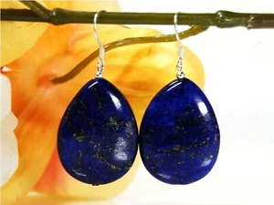 Orecchini In Pietre Preziose Lapislazzuli A Forma Di Goccia In Argento 925 - Foto 1 di 1
