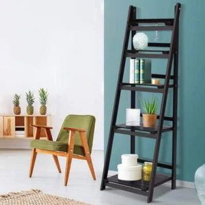 Artiss Bookshelf Corner Shelf 5 Tiers - ZANE Coffee - Picture 1 of 8