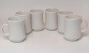 Set di 6 tazze da caffè in ceramica bianca a forma di campana stile crestware - Foto 1 di 5