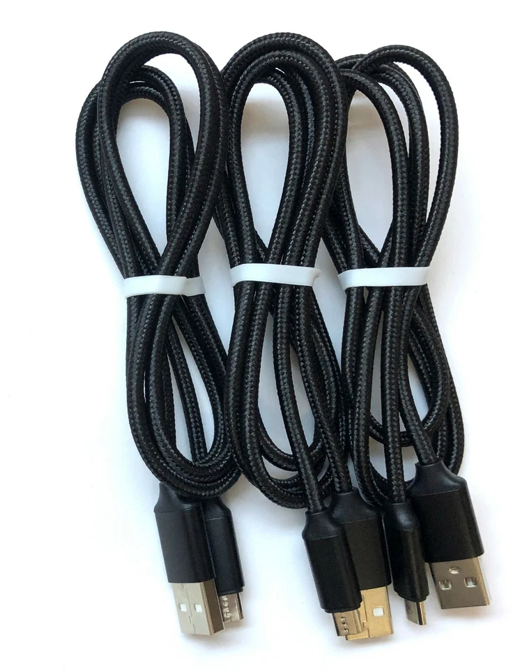 3x Pack Micro USB Charger Fast Charging Cable Cord For Samsung Android Phone  - Image 1 of 1