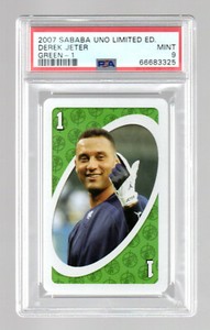DEREK JETER YANKEES -2007 SABABA UNO CARD LIMITED ED. "GREEN 1" - PSA 9 (DE9)