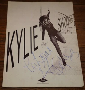 KYLIE MINOGUE HAND SIGNED SHOCKED PWL MUSIC SONG SHEET UACC DEALER - Picture 1 of 8
