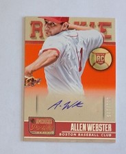 2013 Panini America's Pastime Allen Webster Boston Red Sox 062/125 - Auto