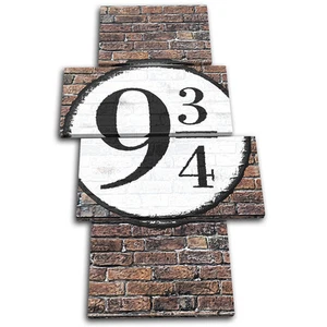 Kings Cross Platform 9 3/4 Typography MULTI LONA pared arte Foto impresion - Imagen 1 de 1