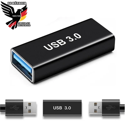 USB 3.0 Adapter A Buchse auf A Buchse USB A zu A Kupplung Verbinder Verlängerung - Bild 1 von 4