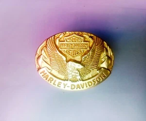 Vintage Harley Davidson Brass Belt Buckle Screw Closure Type Working Condition - Picture 1 of 6