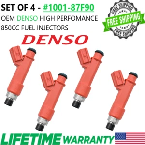 NEW OEM Denso set of 4 HIGH PERFOMANCE FUEL INJECTORS 850CC #1001-87F90 - Picture 1 of 3
