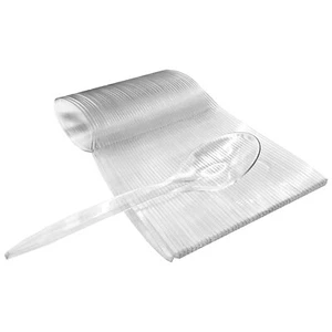 Einweg Löffel Suppenlöffel aus Plastik Transparent Besteck PS Terrine 100 Stück - Bild 1 von 5