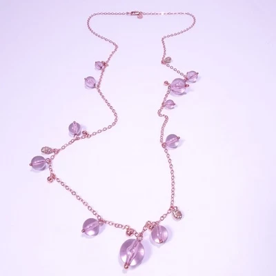 Collar colgante bola cristal cristal oro rosa rosa J.Crew para mujer nuevo sin etiquetas 89 Foto 1 de 4