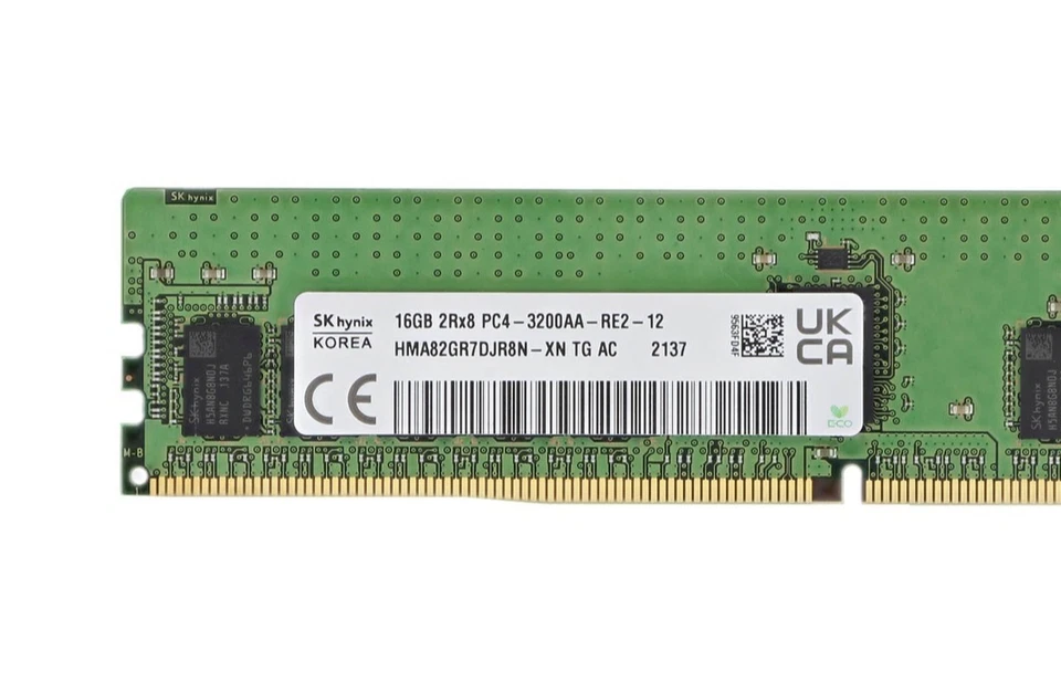 HMA82GR7DJR8N-XN HYNIX 16GB (1X16GB) 2RX8 PC4-3200AA  SERVER MEMORY - Image 1 of 1