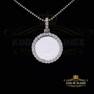 Echter 0,50ct Diamant 925 Sterling Silber 1,25" BILD Mode Weiß Anhänger - Bild 1 von 12