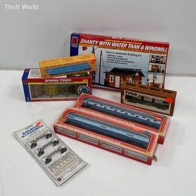 Lote de trem modelo vintage escala HO Tyco IHC kits de construção de carros realistas Santa Fé - Imagem 1 de 4