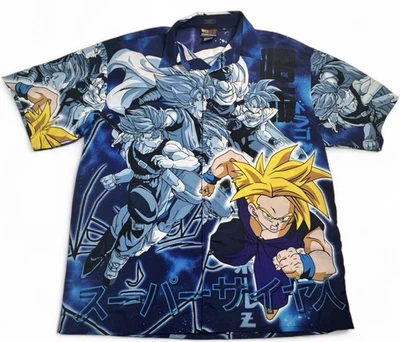 Vintage 2001 Dragon Ball Z DBZ Button Up Shirt Future Trunks Anime Size 2XL - Image 1 of 4