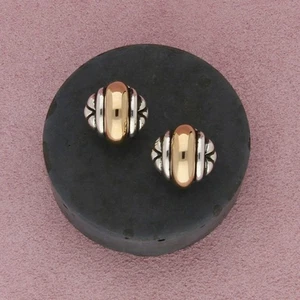 james avery sterling silver & 14k gold retired knotted dome omega-back earrings - Picture 1 of 3