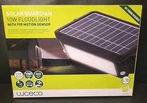 Luceco 10W Solar Flood Light w/PIR Motion Sensor No Wiring Waterproof 1080 Lumen - Picture 1 of 10