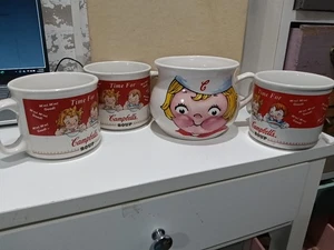 4er Set Vintage Campbell Soup Co's TOMATENSUPPE 10 Unzen BECHER CuPS - Bild 1 von 1