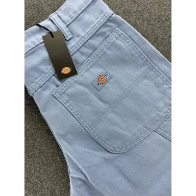 Dickies Woven Duck Work Pants Blue Cotton Canvas Carpenter Style Mens 32x32 NEW - Image 1 of 4