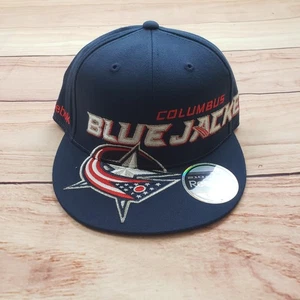 Columbus Blue Jackets Hat Cap Fitted 6 7/8-7 1/4 Block Head NHL Hockey Reebok A3 - Picture 1 of 10