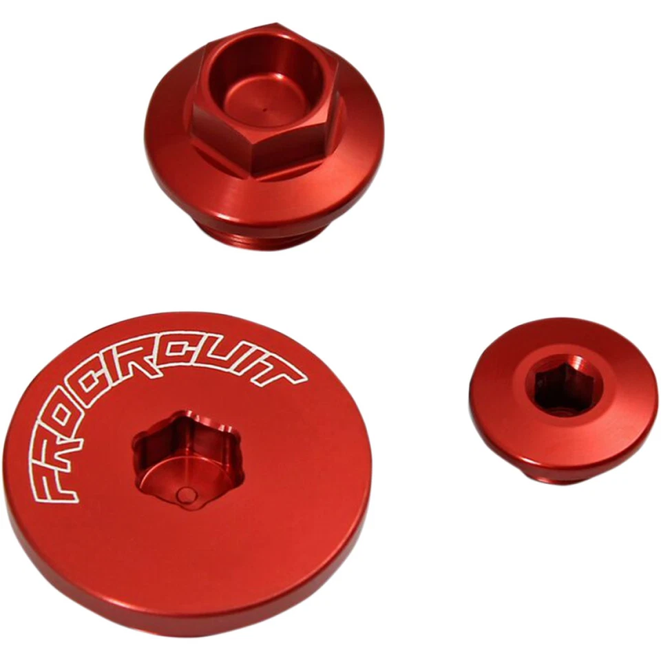 Pro Circuit Red Anodized Aluminum Engine Plug Kit 3 Plug Kit (PC4009-0001) - Image 1 of 1