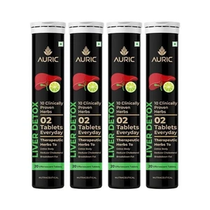 Auric Liver Detox Effervescent (80 Tablets) Fizzy Water with 10 Ayurvedic Herbs - Picture 1 of 8