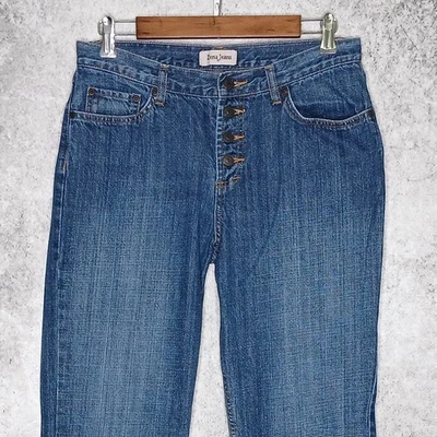 ZENA Vintage Mujer Botón Mosca Bootcut Jeans Talla 10 Azul 100% Algodón Lavado Mediano Foto 1 de 4