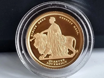 ☆☆2019 Una and the Lion Gold Proof Quarter Sovereign 24 Carat with Box & COA ☆☆ - Image 1 of 4