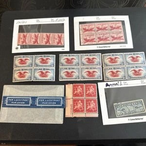 1926, 1930, 1938, 1945 1948 Airmail Stamps, Blocks Used And Unused Blocks, Rare! - Picture 1 of 10