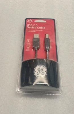 GE 96243 A Male to B Male USB 2.0 Cable 3ft General Electric NEW SEALED - Image 1 of 2