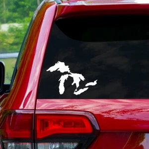  Michigan Great Lakes Silhouette 4" Aufkleber Fensteraufkleber - 28 verschiedene Farben! - Bild 1 von 2