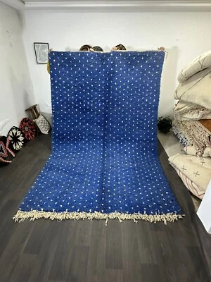 handmade  blue rug -Authentic rug  -Moroccan multicoloured rug - Image 1 of 4
