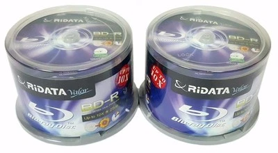 100 RIDATA Valor Blank BluRay Up to 10X Blank BD-R 25GB White Inkjet Printable - Image 1 of 4