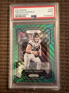 2023 Prizm Trevor Lawrence Green Wave Prizm #139 PSA 9 MINT Jaguars - Picture 1 of 2