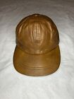 OG Ralph Lauren  Country Brown Leather Baseball Hat Cap Suede Lined Large