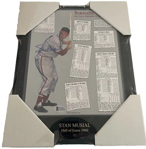 Stan Musial Autographed 8x10 Framed And Mounted On A Beautiful Plaque Beckett - Picture 1 of 9
