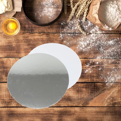 Tavolette per torte rotonde reversibili argento e bianco spessore 1,5 mm - diametro 3" - 12" - Immagine 1 di 4
