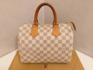 Authentic LOUIS VUITTON Speedy 25 Damier Azul Boston Handbag - Picture 1 of 24
