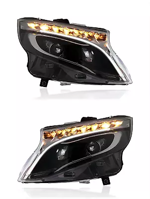 Conjunto de faros lente LED modificado mercedes-benz vito w447 16-23 Foto 1 de 4