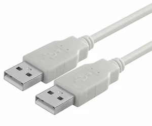 2M,USB 2.0 HI SPEED A MALE TO A MALE PLUG CABLE, AM-AM WHITE HUB/ EXTENSION LEAD - Picture 1 of 2
