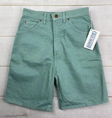 Pantalones Cortos de Jean Lands End De Colección para Mujer 8 Verde Tiro Alto Denim 100% Algodón Hechos en EE. UU. Foto 1 de 4