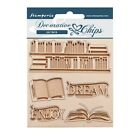 Stamperia VINTAGE LIBRARY ENJOY Decorative Chips  5.5&quot; x 5.5&quot; #SCB167