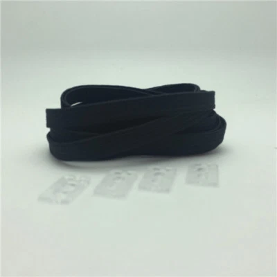 Lacci per scarpe neri senza lacci elasticizzati pigri lacci rapidi per sneakers triathlon - Immagine 1 di 4